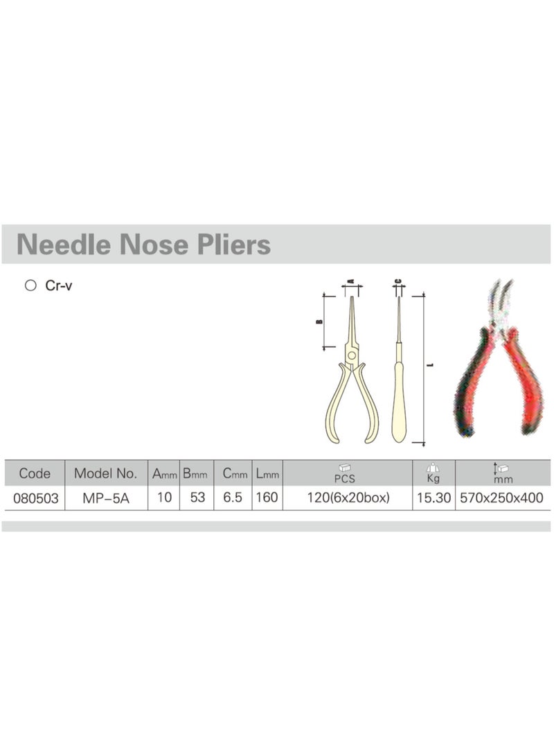 jetechtool Jetech 6-Inch Needle Nose Pliers, Mini Long Nose Pliers with Comfort Grip Handles, Jewelry Pliers for Wire Wrapping, Crafts, Jewelry Making Supplies - MP-5A - Image 2